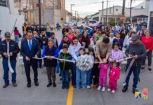 Entregan Miriam Soto y JMAS Meoqui pavimentación de la calle 5 de Febrero con inversión de 10.2 MDP