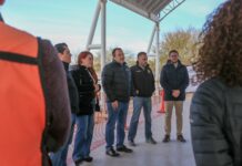 Supervisa Jesús Valenciano obra de gradas del Cobach 13 con recursos del Presupuesto Participativo