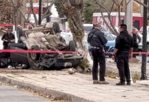 Persecución termina en aparatosa volcadura en Aldama