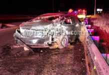 Fuerte choque en Camargo; vehículo quedó destrozado