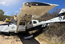 Avioneta se sale de pista en Guachochi; piloto y pasajero resultan heridos