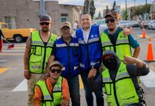 Supervisa Marco Bonilla trabajos de bacheo en la Santo Niño; mantenimiento vial continúa en toda la ciudad