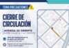 Cierre vial en la Avenida 3a Oriente por obras de la JMAS