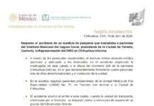 IMSS informa sobre camionazo que cobró la vida de 4 personas, en Chihuahua