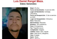 Desapareció en trayecto de Camargo a Chihuahua: Confirman localización sin vida de Luis Daniel Rangel Meza