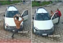 Captan en video a sujetos apedreando a vecino por acusarlos de tirar basura en río