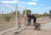 Avanza construcción del cerco perimetral en el campo de fútbol con pista de atletismo de Delicias