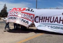 Regresan 18 camiones con pasajeros en carretera Delicias-Chihuahua previo a marcha de Morena