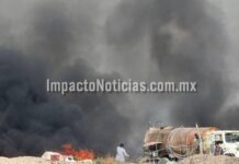 Reportan fuerte incendio en relleno sanitario de Camargo