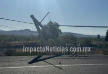 Tráiler derriba poste de CFE y deja sin luz semáforos en carretera a Jiménez; conductor huye pero es detenido