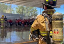 Capacita Bomberos Delicias a estudiantes del Instituto Allende en evacuación y emergencias