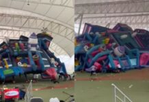 Viento levanta brincolín con niños en Torreón; 10 menores resultan lesionados