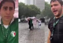 Roban lona de madres buscadoras para cubrirse de la lluvia durante festejos por triunfo de México