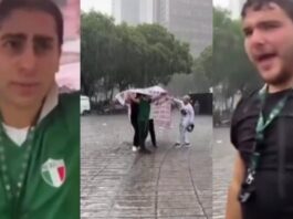 Roban lona de madres buscadoras para cubrirse de la lluvia durante festejos por triunfo de México