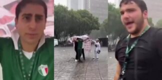 Roban lona de madres buscadoras para cubrirse de la lluvia durante festejos por triunfo de México