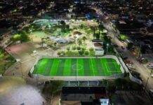 Renueva Gobierno Municipal alumbrado de la Macroplaza y rehabilita cancha de fútbol rápido