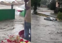 Fuerte aguacero en Parral provoca inundaciones; calles se convierten en arroyos