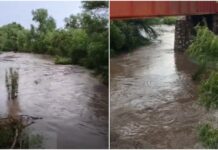 Crece río de Santa Isabel tras lluvias del 1 de julio