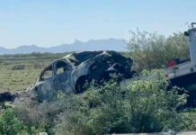 Muere hombre calcinado tras volcadura en carretera Ahumada-Juárez