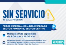 Anuncian corte de agua y baja presión en cuatro sectores de Delicias este miércoles
