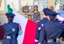 “Al igual que ustedes yo también fui niña y también tuve muchos sueños que hoy se están cumpliendo”: Miriam Soto en Honores a la Bandera en Primaria María G. de Ortiz