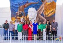 Encabeza Miriam Soto honores y develación de mural a Miguel Hidalgo en antiguo Cuartel Militar de Meoqui