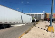 Tren impacta a camión de carga en Los Silos, Camargo
