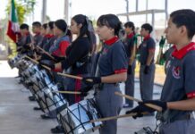 Fortalece Gobierno Municipal banda de guerra de la Secundaria 3076 de Cumbres del Deporte