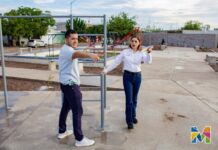 Supervisa Miriam Soto avance de obra en la plaza cívica de Misión San Pablo