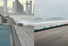 Derrumbó fuerte oleaje parte del malecón de Mazatlán