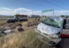 Deja choque y volcadura dos heridos en carretera Delicias-Chihuahua
